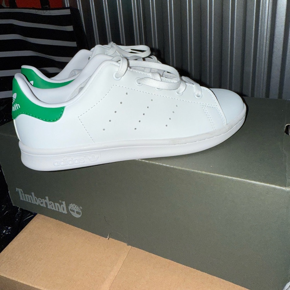Adidas Stan Smith White and Green Shoes Sz 3